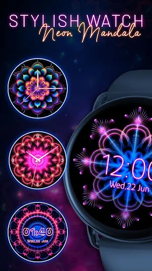 Neon Mandala Watch Faces Screenshot 2