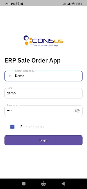 Consus Sale Person Order App Screenshot 0