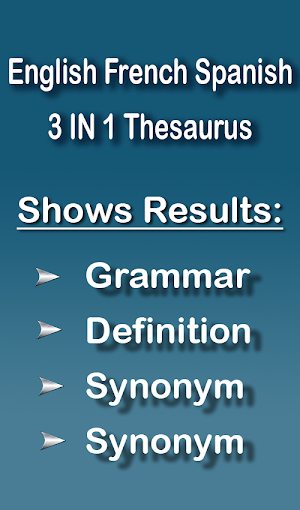 Thesaurus English French Spanish Screenshot 0