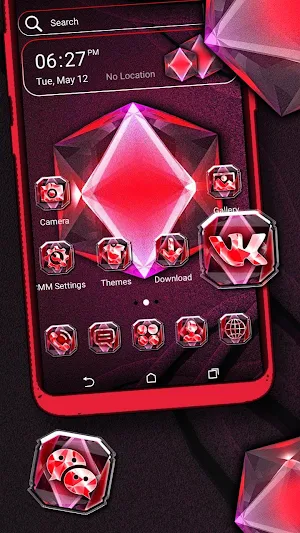 Red Diamond Launcher Theme Screenshot 0