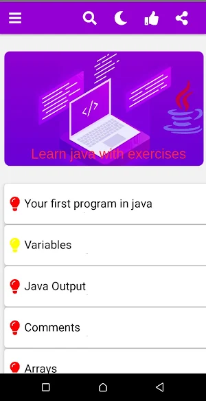 Learn java with exercises Screenshot 1