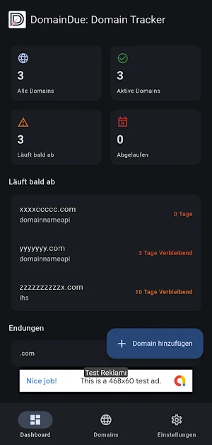 DomainDue: Domain Tracker Screenshot 2