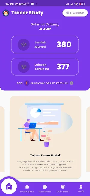 Tracerstudy Poltesa Screenshot 1