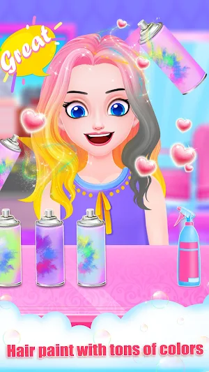 Hair Salon - Paint Rainbow Hair Screenshot 1