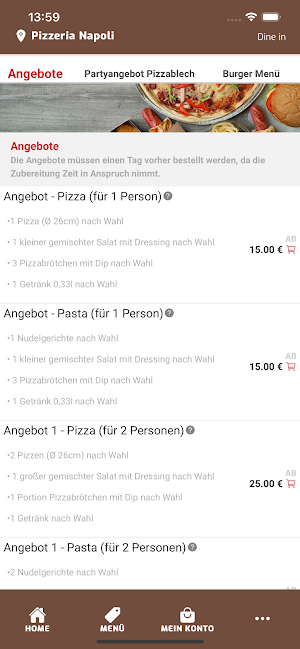 Pizzeria Napoli Online Screenshot 2