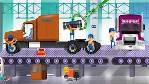 Truck Maker Factory: Build Car, Buses in Garage Screenshot 1