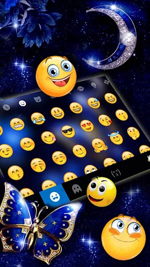 Blue Fancy Butterfly Keyboard Theme Screenshot 2
