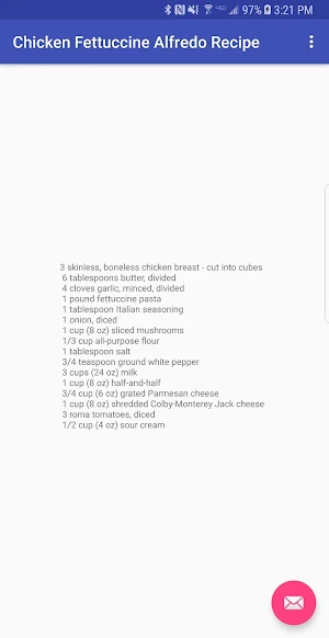 Chicken Fettuccine Alfredo Screenshot 0