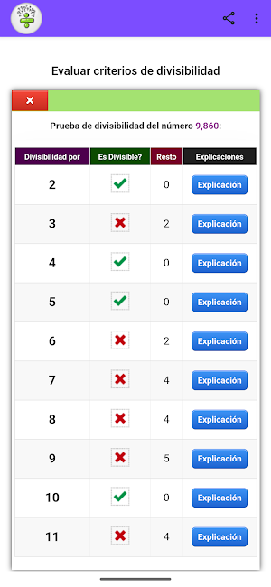 Criterios de Divisibilidad Screenshot 0