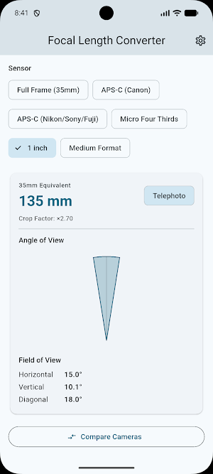 Focal Length Converter Screenshot 2