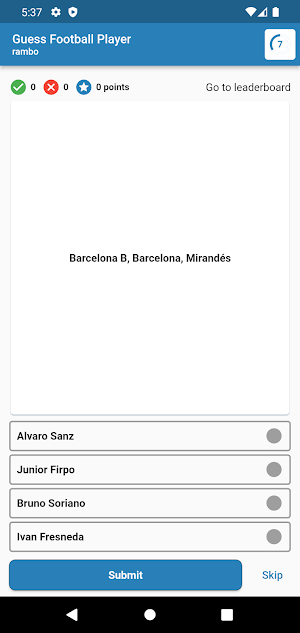 Guess Football Player By Clubs Screenshot 0