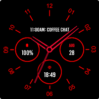 Analogue Red Watch Face