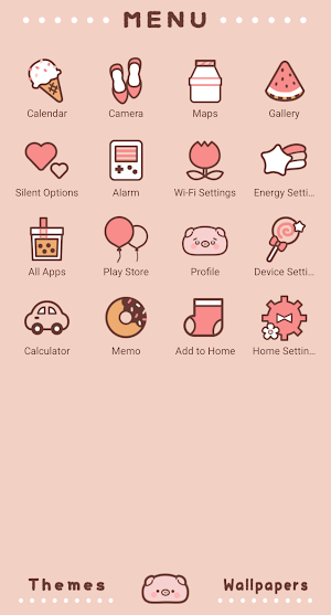 Sipping Piggy Theme +HOME Screenshot 1