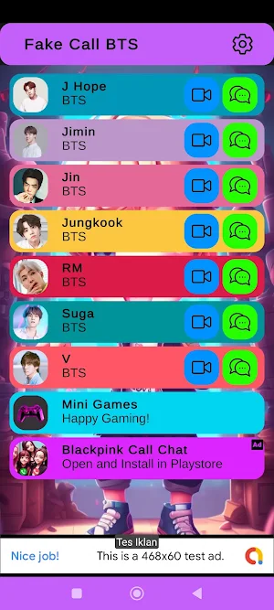 BTS Fake Call And Chat Screenshot 0