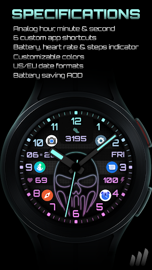 NW Neon Skelet Watch Face Screenshot 2
