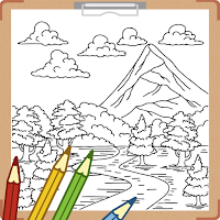 Nature Landscape Coloring Book