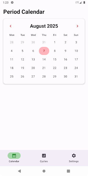 Period Calendar Screenshot 0