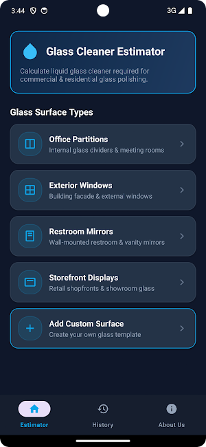 Glass Wipe Estimator Screenshot 0