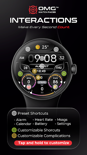 OMG 35 Digital Watch Face Screenshot 2