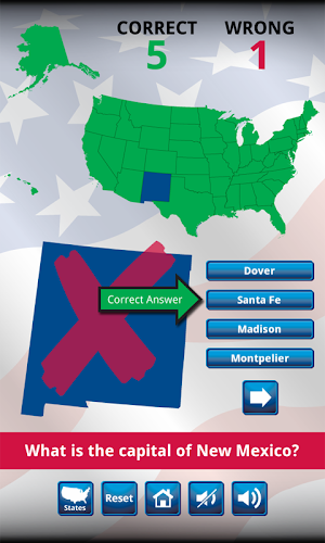 US States and Capitals Quiz Screenshot 3