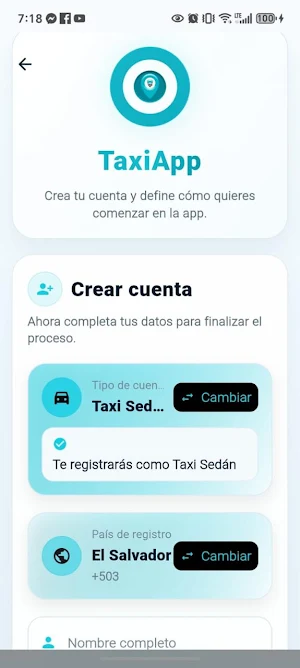 TaxiApp Screenshot 2