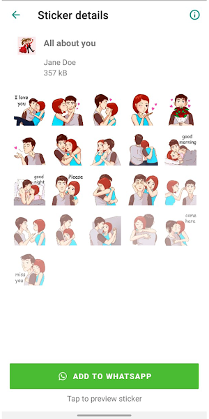 Couple love stickers Screenshot 0