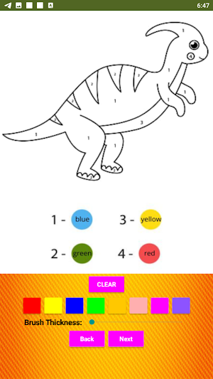 Paint By Numbers Dinosaur Kids Screenshot 2
