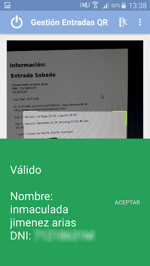 Gestión Entradas QR Screenshot 2