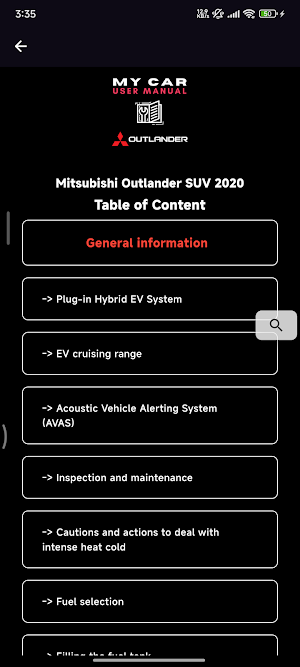 Outlander User Manual & CarLog Screenshot 3