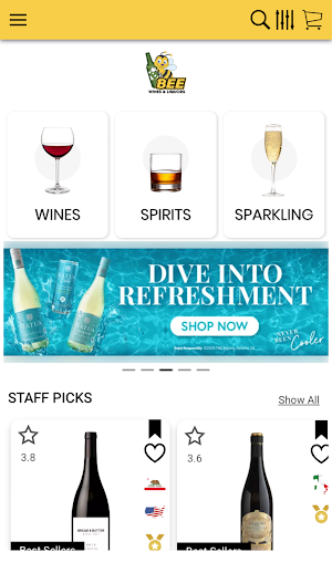 bee wines & liquors Screenshot 2