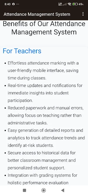 Student Attendance Screenshot 1