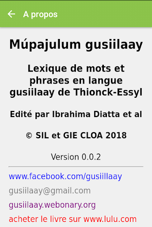 Lexique gusiilaay Screenshot 0