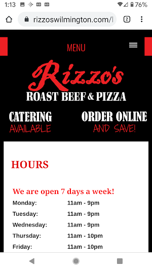 Rizzo's Roast Beef & Pizza Wilmington Screenshot 3