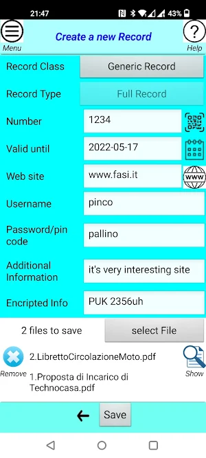 Secure Records: for Data&Files Screenshot 1