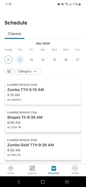LiveWell Athletic Club Screenshot 3