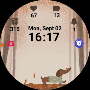 Autumn Dog Animated Watch Face Screenshot 2