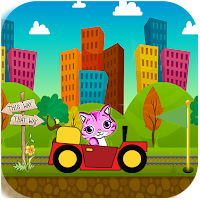 cat driving Car