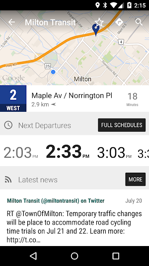 Milton Transit Bus - MonTransit Screenshot 1