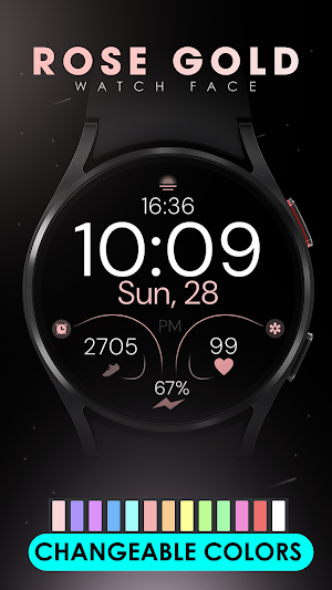 Minimal Rose Gold 4 Watch Face Screenshot 3