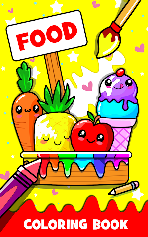 Fruits Coloring book & Food Drawing book Kids Free Screenshot 0
