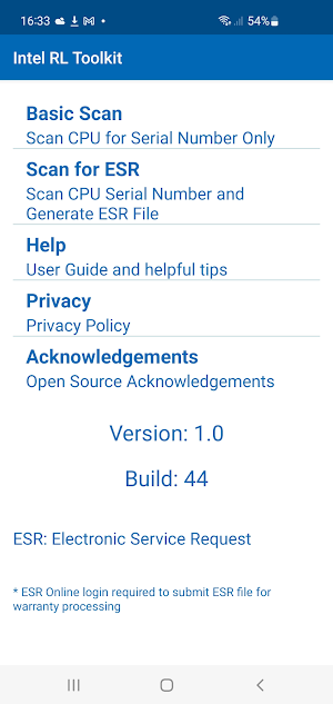 Intel Reverse Logistic Toolkit Screenshot 0