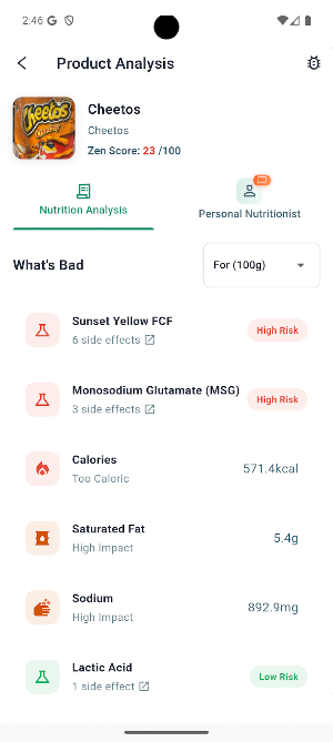 NutriZen Scan by Health Risks Screenshot 3