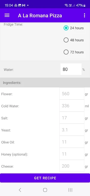 Pizza Calculator Screenshot 0
