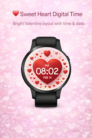 Valentine Heart Digital WearOS Screenshot 1