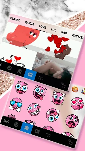 Girly Pink Glitter Keyboard Theme Screenshot 3