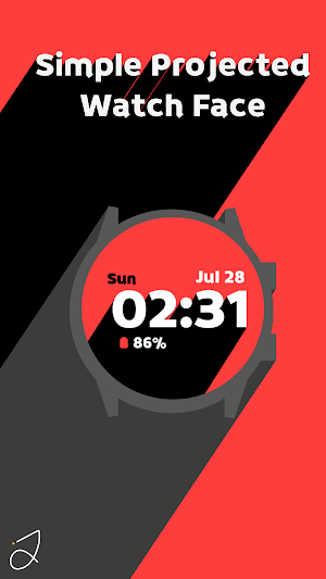 Simple Projected Watch Face Screenshot 0