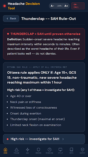 Headache Decision Tool Screenshot 3