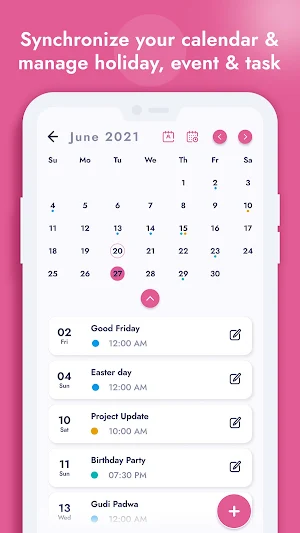 Calendar Planner : Hoilday Reminder, Events & Task Screenshot 1