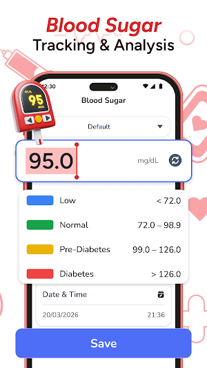 Blood Sugar BP & Heart Monitor Screenshot 0