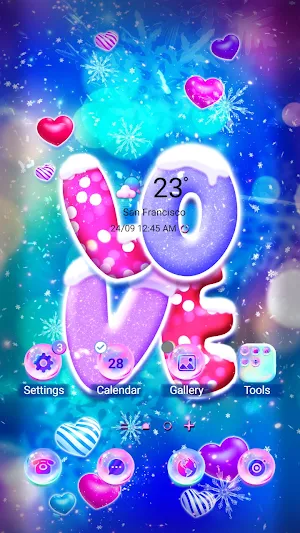 Winter Love Heart - Wallpaper Screenshot 0
